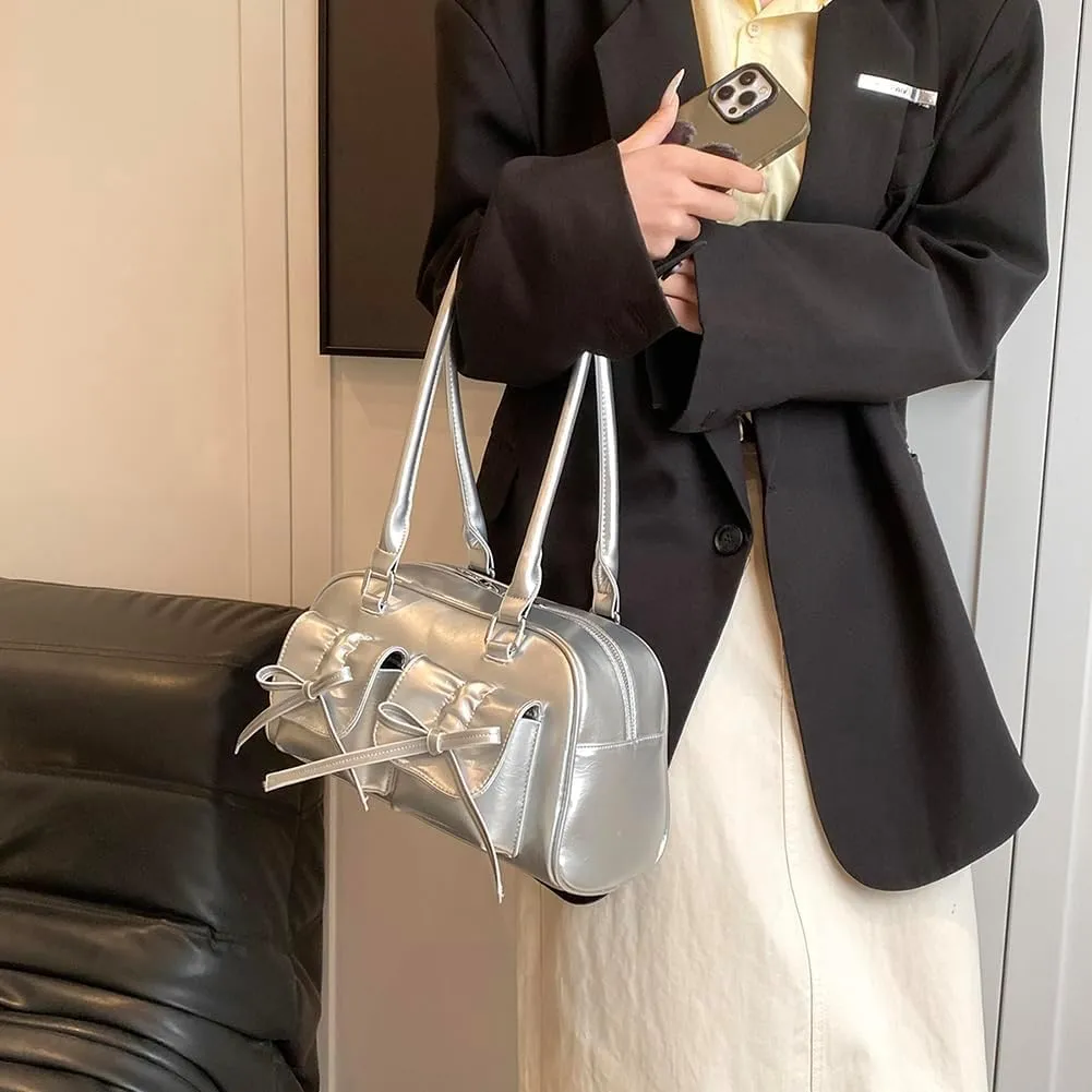 Coquette Purse Cute Bow Purse Aesthetic Kawaii Shoulder Bag Ita Bag Faux Leather Tote Bag Coquette Accessories
