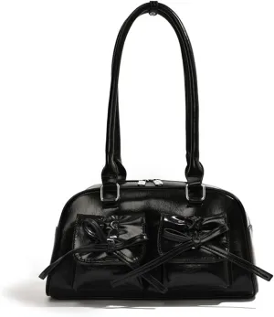 Coquette Purse Cute Bow Purse Aesthetic Kawaii Shoulder Bag Ita Bag Faux Leather Tote Bag Coquette Accessories