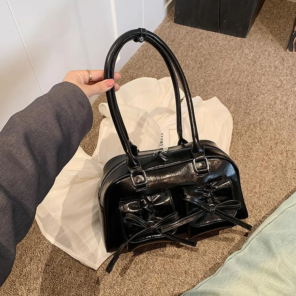 Coquette Purse Cute Bow Purse Aesthetic Kawaii Shoulder Bag Ita Bag Faux Leather Tote Bag Coquette Accessories