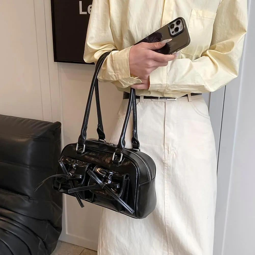 Coquette Purse Cute Bow Purse Aesthetic Kawaii Shoulder Bag Ita Bag Faux Leather Tote Bag Coquette Accessories