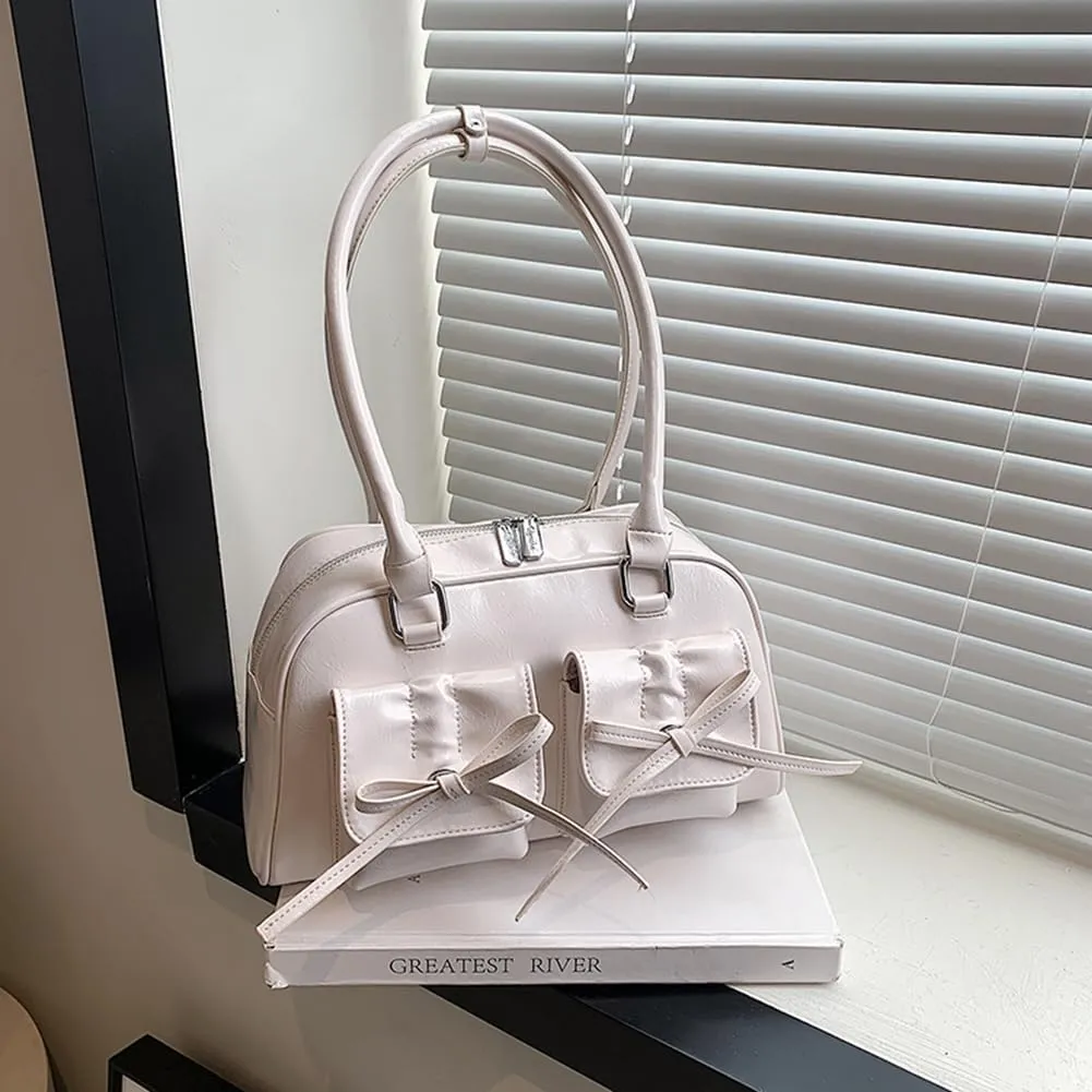 Coquette Purse Cute Bow Purse Aesthetic Kawaii Shoulder Bag Ita Bag Faux Leather Tote Bag Coquette Accessories