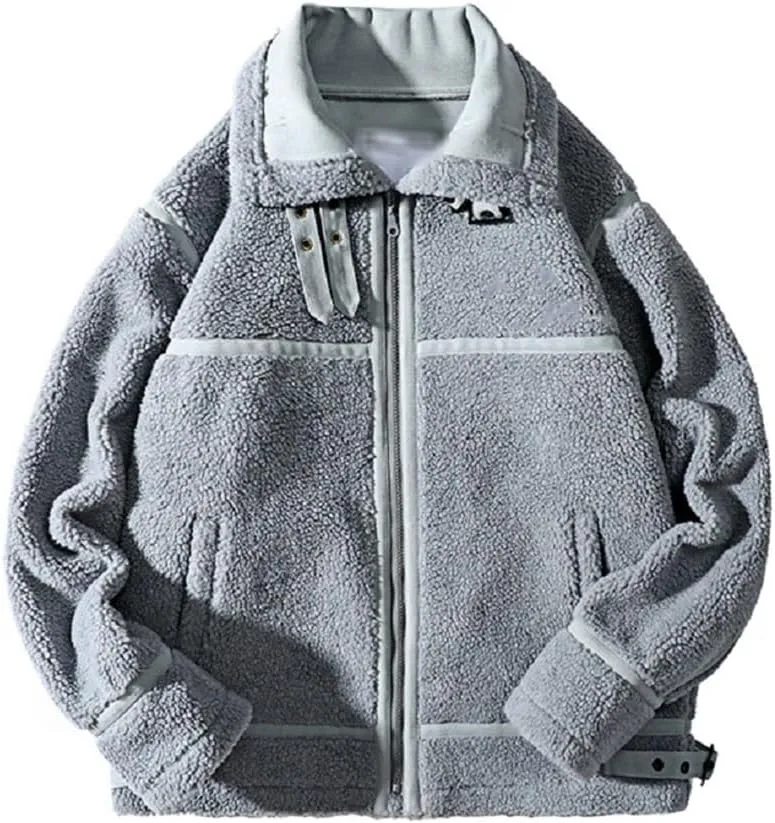 Cotton Clothes Male Winter China-Fashion Loose Design Sense Granular Velvet Cotton-Padded Coat(X-Large)