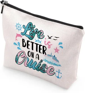 Cruise Lovers Gifts for Women - Unique Vacation Cosmetic Bags, Summer Makeup Bags for Women, Anchor Gifts for Girls BFF Birthday