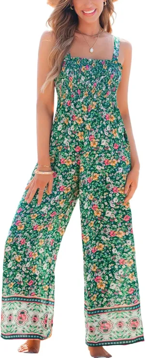 CUPSHE Women's Romper Square Neck Sleeveless Jumpsuit Straight leg Outfit Casual Dressy