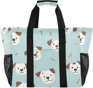 Cute Cartoon Puppy Large Beach Bags for Women & Men,Waterproof Sandproof Beach Tote Swim Pool Bag for Pool Gym Grocery Travel
