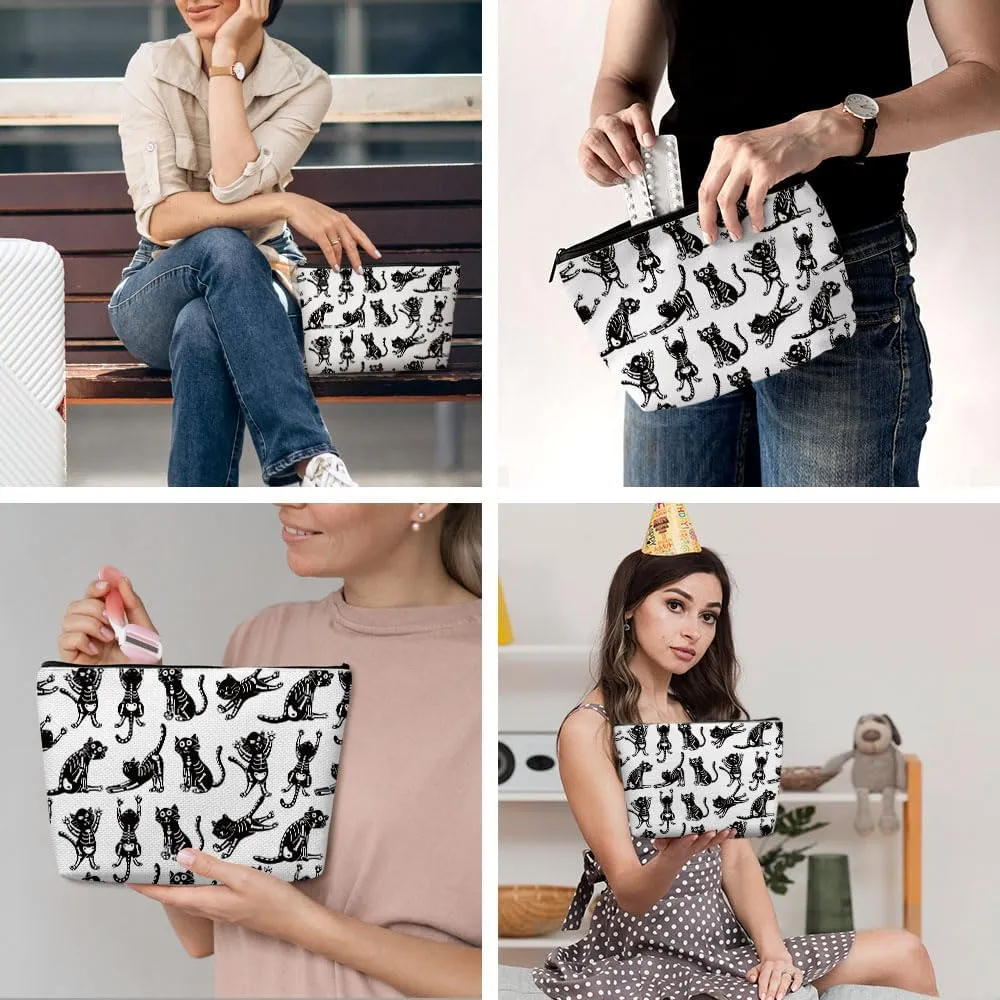 Cute Cat Mom Gifts, Makeup Bag, Funny Cosmetic Bag Cat Gifts for Women, Cats Lover Gift for Sister Girls Friend Birthday Nurse Mothers Day Friendship Travel Toiletry Bags
