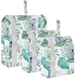 Cute Leaves Koala Packing Cubes for Travel 3 Set Compression Travel Bags Luggage Accessories for Vacation Clothes