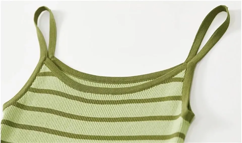 DBFBDTU Camisole Tops for Women Women's Striped Knitted Camisole Top Pullover Camis Tank Tops Shirt Vest
