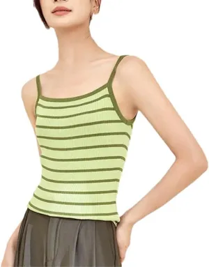 DBFBDTU Camisole Tops for Women Women's Striped Knitted Camisole Top Pullover Camis Tank Tops Shirt Vest