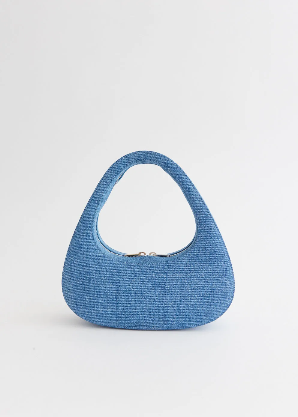 Denim Baguette Swipe Bag