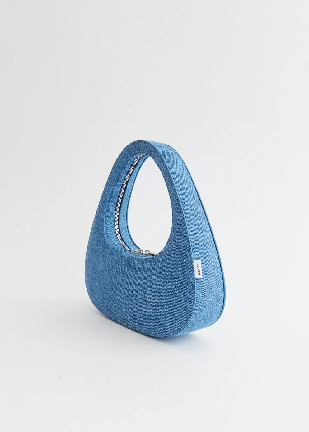 Denim Baguette Swipe Bag