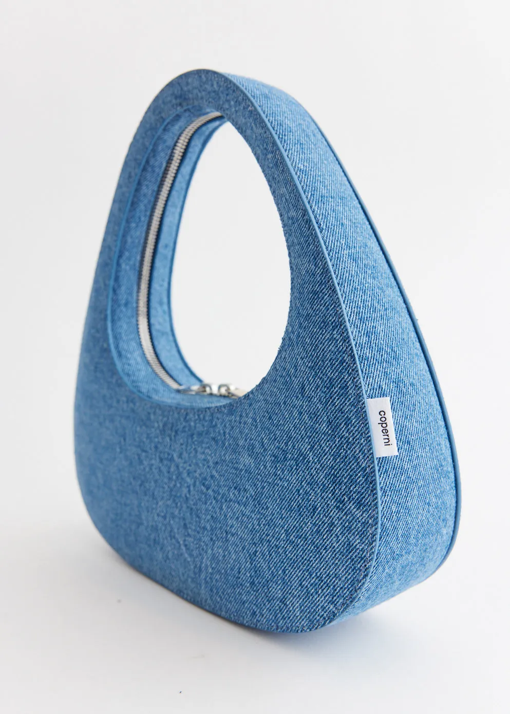 Denim Baguette Swipe Bag
