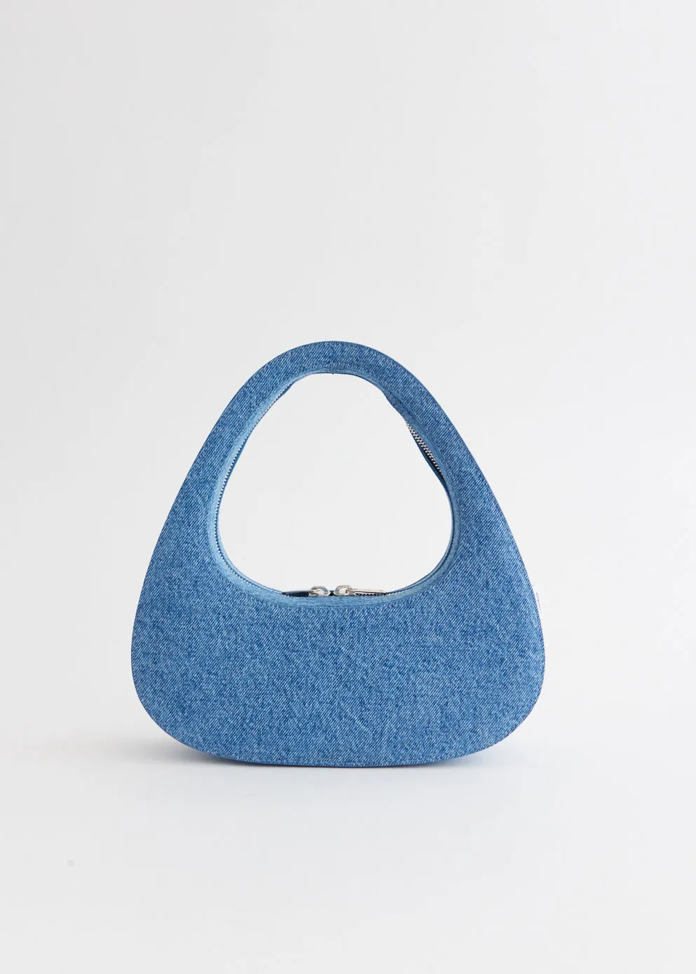 Denim Baguette Swipe Bag