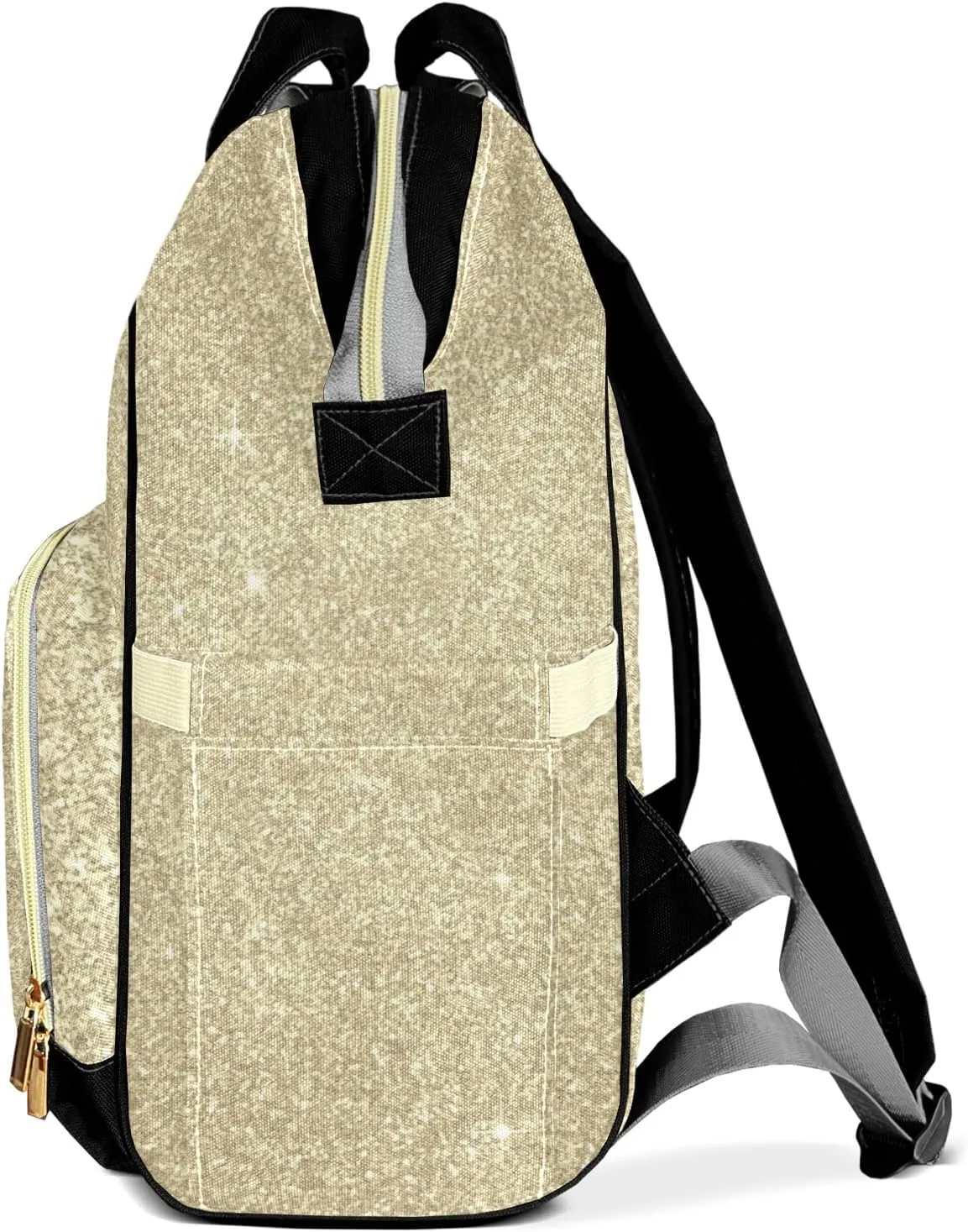 Diaper Bags Glitter-Bling Print Tote Bags Backpack with Name Mommy Nursing Bags Gifts for Women Men