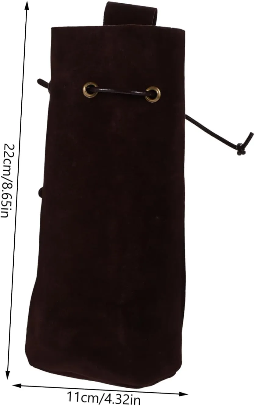 Didiseaon Medieval Cosplay Pouch Bag Vintage Costume Accessories Turn Fur Medieval Cosplay Bag Party Favor Black