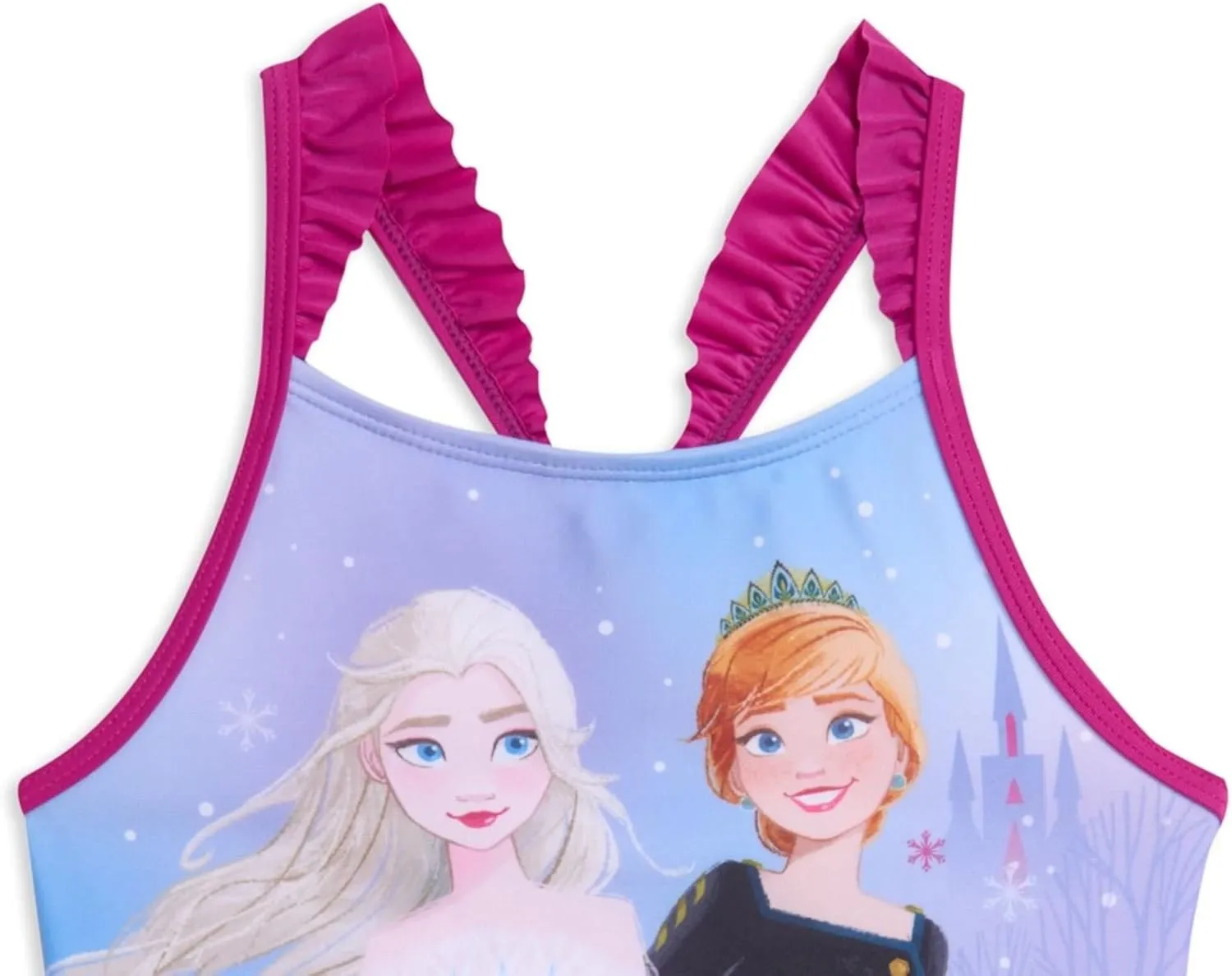 Disney Princess Anna Elsa Girls Tankini Top and Bikini Bottom Swim Set Toddler to Little Kid