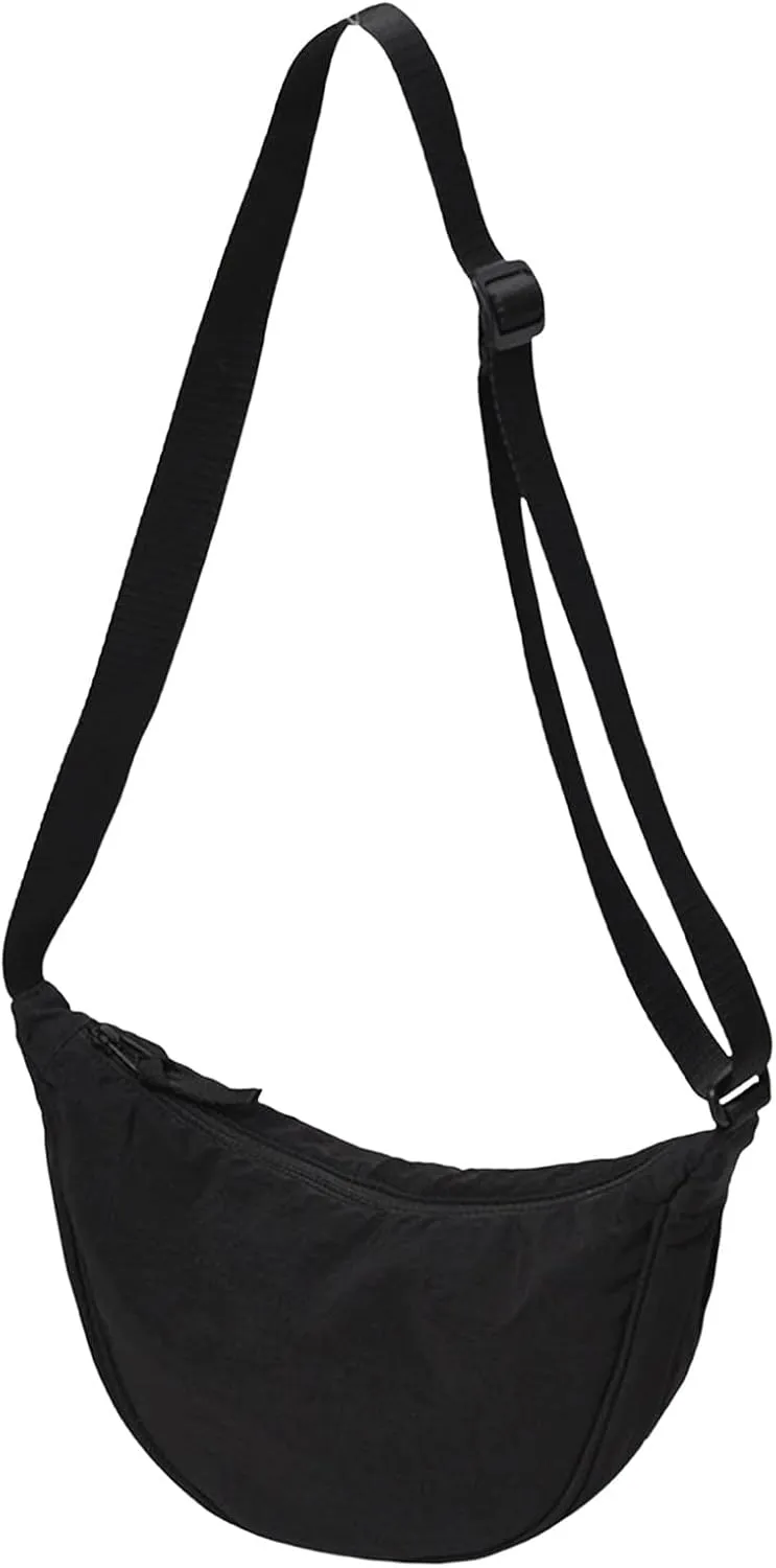 Dumpling Bags Women Armpit Bags Nylon Simple Shoulder Bag Design Crossbody Bag Men Messenger Small (Black, One Size)