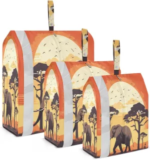Elephant African View Packing Cubes for Travel 3 Set Travel Organizer Bags Luggage Accessories for Packing Compression