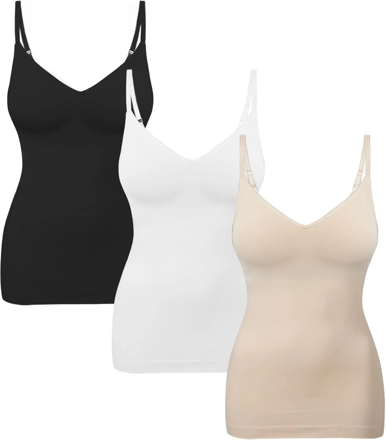 EUYZOU Womens Tummy Control Shapewear Tank Tops Seamless V-Neck Compression Tank Tops Body Shaper Camisole