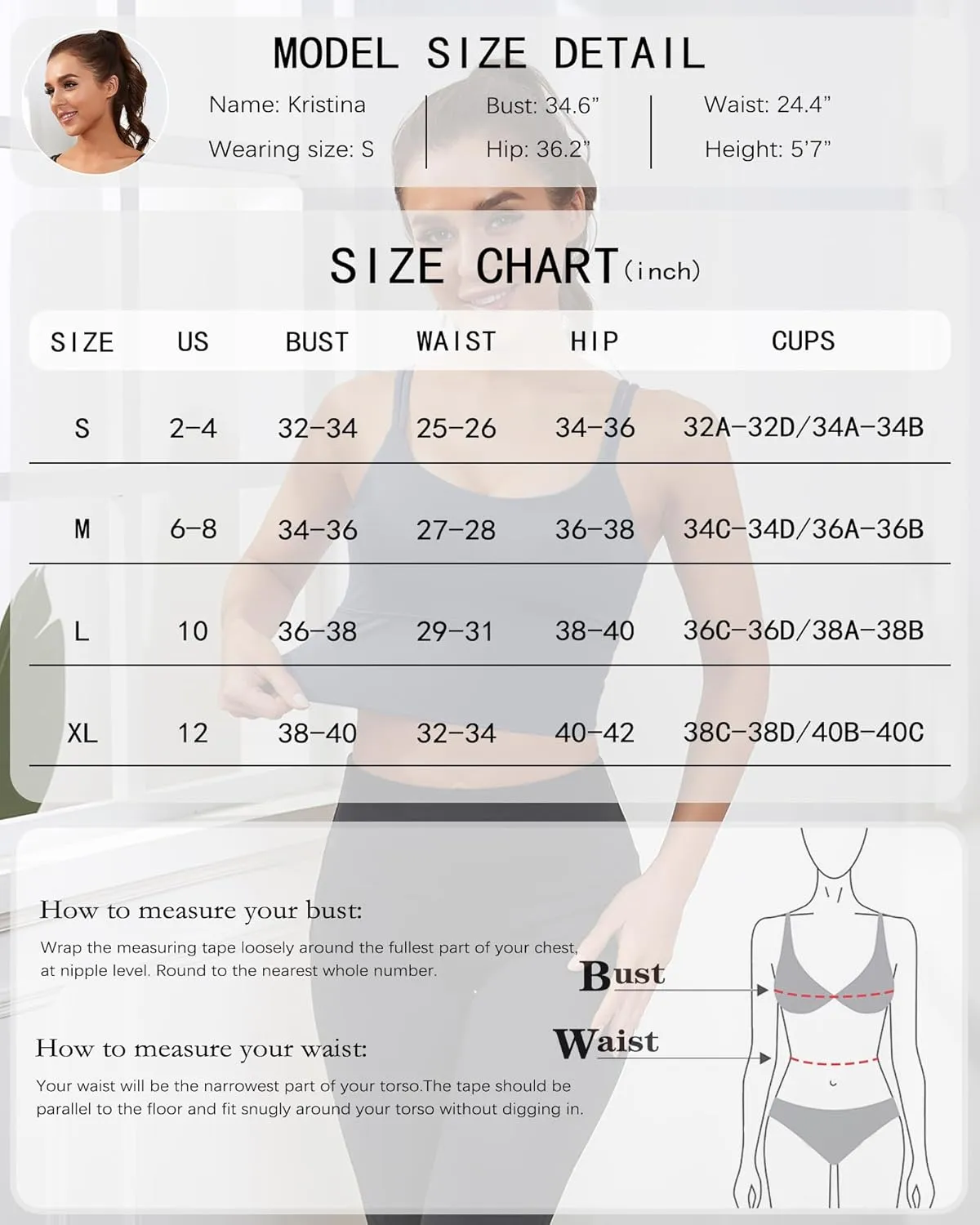 Everrysea Sports Bras for Women High Support Longline Workout Tank Tops Built in Bra Strappy Yoga Padded Crop Top