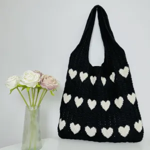 Fairy Grunge Aesthetic Shoulder Bag Purse for Women Girls Grunge Accessories Crochet Tote Beach Hobo Bag
