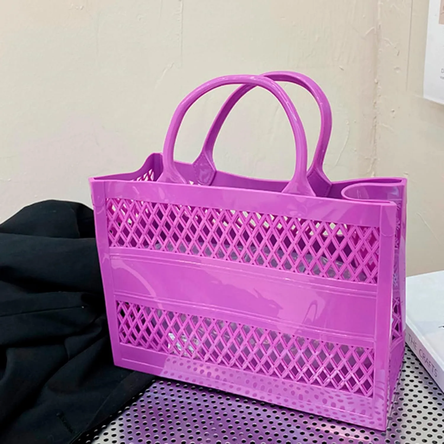 Fashion Big Capacity PVC Shopping Tote Bag Rubber Silicone Beach Bag Clutch Nails Coffin Shape Bags