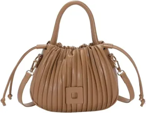 Fashion Handbags Women Shoulder Crossbody Bags For Women Tote PU Leather Bucket Bag(Khaki)