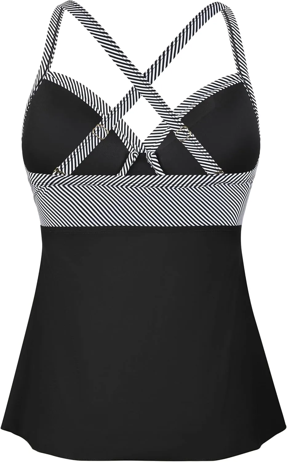Firpearl Women's Underwire Tankini Top Only Twist V Neck Swimsuits for Big Busted Loose Fit Bathing Suit Tops