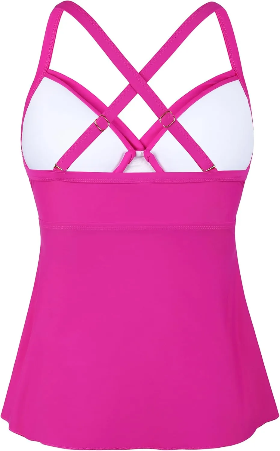 Firpearl Women's Underwire Tankini Top Only Twist V Neck Swimsuits for Big Busted Loose Fit Bathing Suit Tops