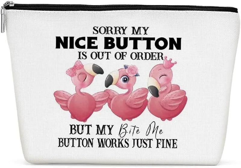 Flamingo Gifts, Funny Pink Flamingo Makeup Bag, Flamingo Decor Stuff Summer Vacation Cosmetic Bag for Women Girls Flamingo Lovers Birthday Christmas Graduation Friendship Beach Bag