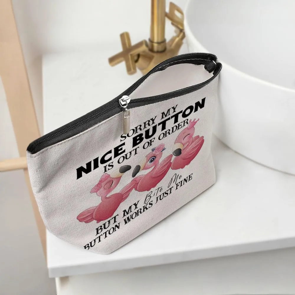 Flamingo Gifts, Funny Pink Flamingo Makeup Bag, Flamingo Decor Stuff Summer Vacation Cosmetic Bag for Women Girls Flamingo Lovers Birthday Christmas Graduation Friendship Beach Bag