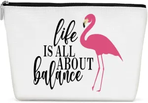 Flamingo Gifts, Pink Flamingo Makeup Bag, Flamingo Decor Stuff Summer Vacation Cosmetic Bag for Women Flamingo Lovers Friends Sister Girls Birthday Christmas Graduation Friendship Travel Toiletry Bag