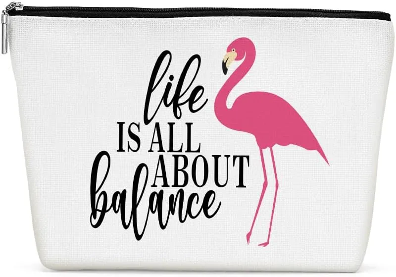 Flamingo Gifts, Pink Flamingo Makeup Bag, Flamingo Decor Stuff Summer Vacation Cosmetic Bag for Women Flamingo Lovers Friends Sister Girls Birthday Christmas Graduation Friendship Travel Toiletry Bag