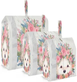 Flowers Cute Animal Compression Packing Cubes Luggage Organizer Bags for Travel Suitcase Organizer for Travel Accessories