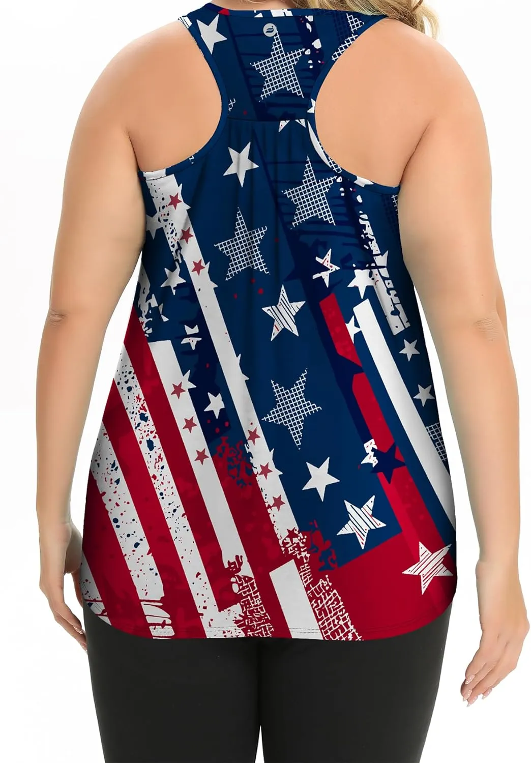 FOREYOND Women's Plus Size Workout Tank Tops Racerback Athletic Flowy Tops Yoga Running Sleevelss Summer Shirts Loose