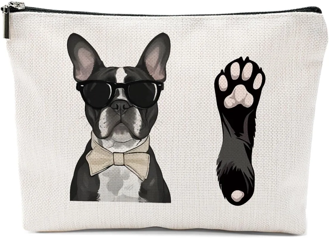 French Bulldog Gifts, Dog Lovers Gifts for Women, Bulldog Lovers Cosmetic Bag Travel Pouch for Women Girls Daughter Friendship Graduation Birthday, Black