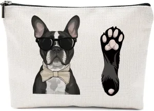 French Bulldog Gifts, Dog Lovers Gifts for Women, Bulldog Lovers Cosmetic Bag Travel Pouch for Women Girls Daughter Friendship Graduation Birthday, Black