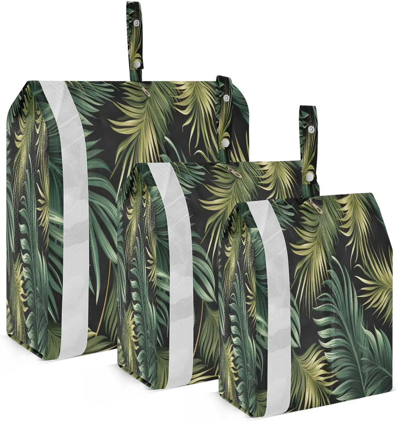 Golden Palm Leaves Packing Cubes for Travel 3 Set Packing Cubes Large Luggage Organizers for Travel Accessories