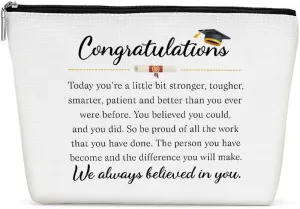 Graduation Gift, Graduation Gifts for Her, Congratulation Gift Makeup Bag Inspirational Class of 2024 Cosmetic Bag Make up Bag Travel Toiletry Bag for Women Senior High College Graduate Nurse Doctor