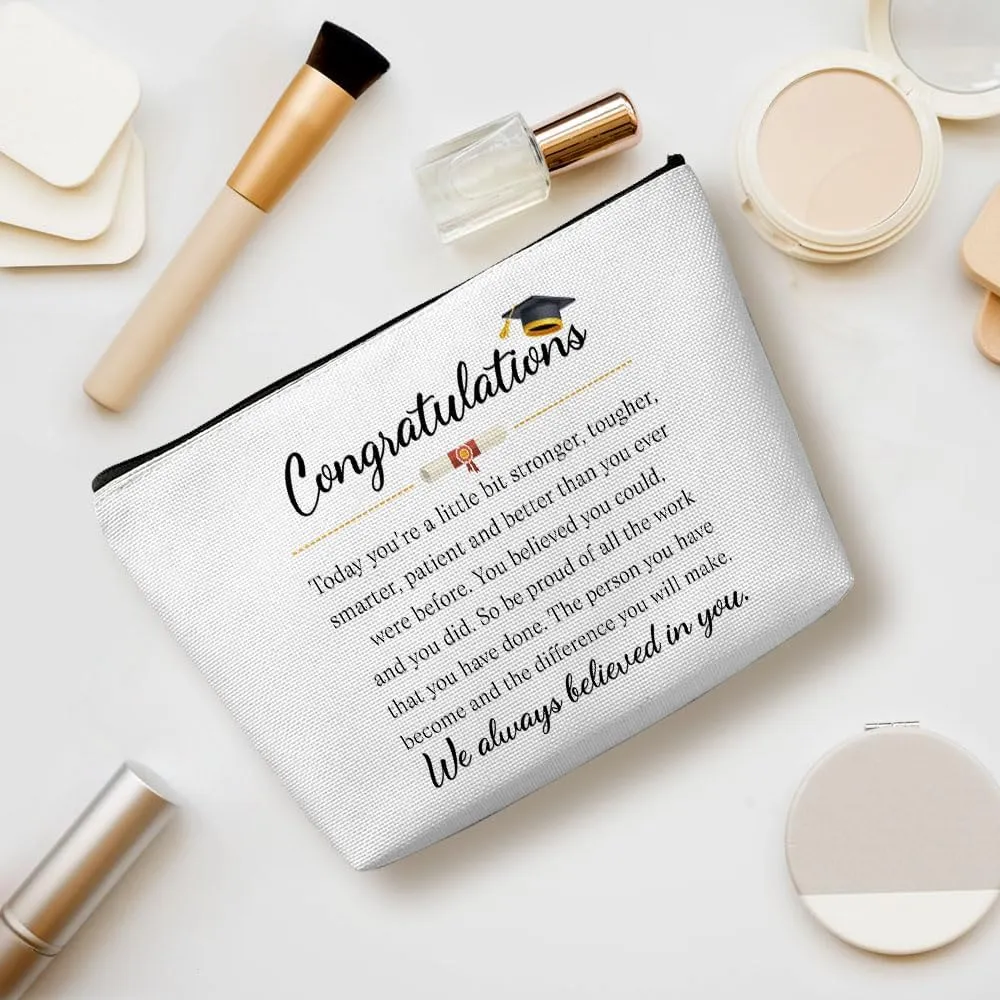 Graduation Gift, Graduation Gifts for Her, Congratulation Gift Makeup Bag Inspirational Class of 2024 Cosmetic Bag Make up Bag Travel Toiletry Bag for Women Senior High College Graduate Nurse Doctor