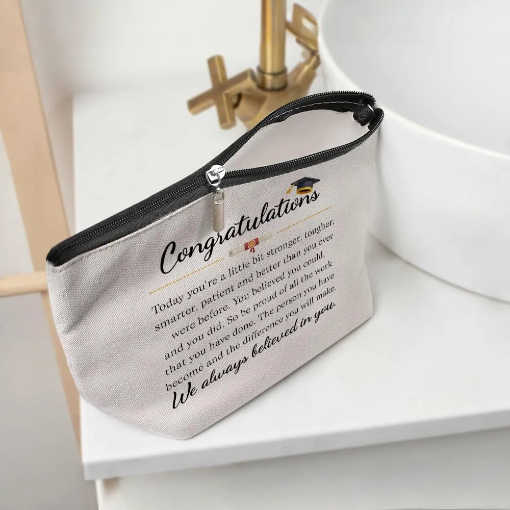 Graduation Gift, Graduation Gifts for Her, Congratulation Gift Makeup Bag Inspirational Class of 2024 Cosmetic Bag Make up Bag Travel Toiletry Bag for Women Senior High College Graduate Nurse Doctor