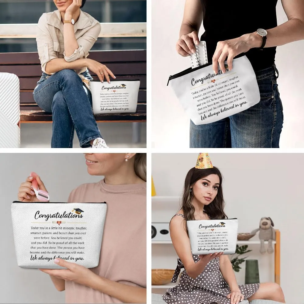 Graduation Gift, Graduation Gifts for Her, Congratulation Gift Makeup Bag Inspirational Class of 2024 Cosmetic Bag Make up Bag Travel Toiletry Bag for Women Senior High College Graduate Nurse Doctor