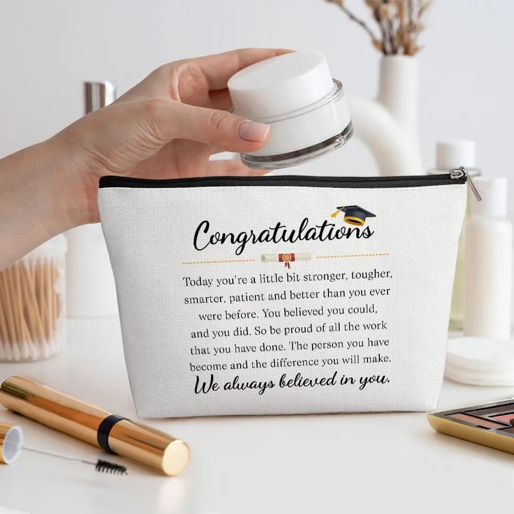 Graduation Gift, Graduation Gifts for Her, Congratulation Gift Makeup Bag Inspirational Class of 2024 Cosmetic Bag Make up Bag Travel Toiletry Bag for Women Senior High College Graduate Nurse Doctor