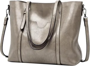 Handbags For Women Large Designer Ladies Bag Pocket Purse Leather Messenger Bag for Doll (Grey, One Size)