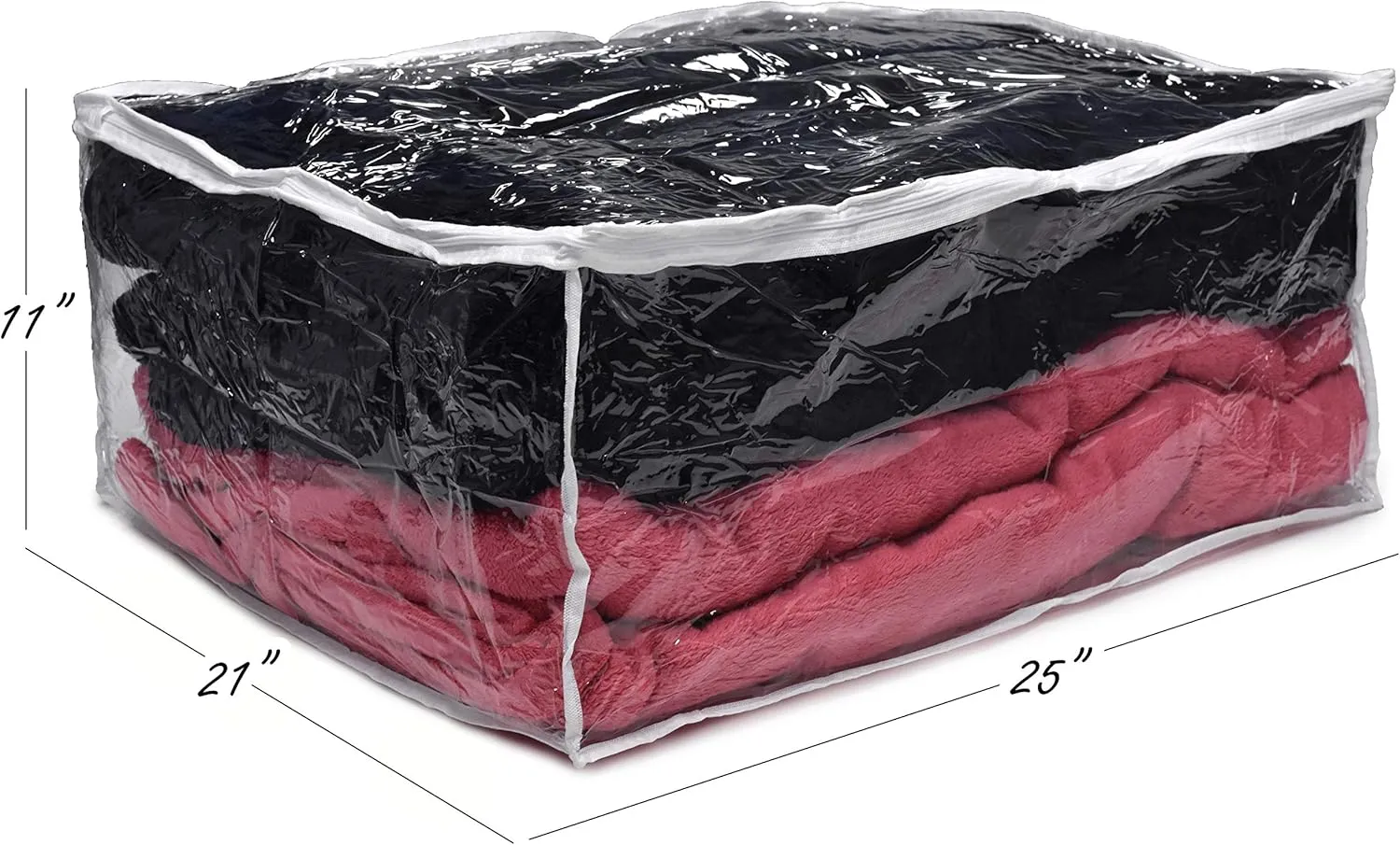 Handy Laundry Blanket Storage Bags - 90 L - Zippered Large Clear Plastic Storage Bag, Shield Your Quilt Blankets, Bedding and Clothes from Dust, Dirt & Moisture - Gliding Zipper for Easy Access