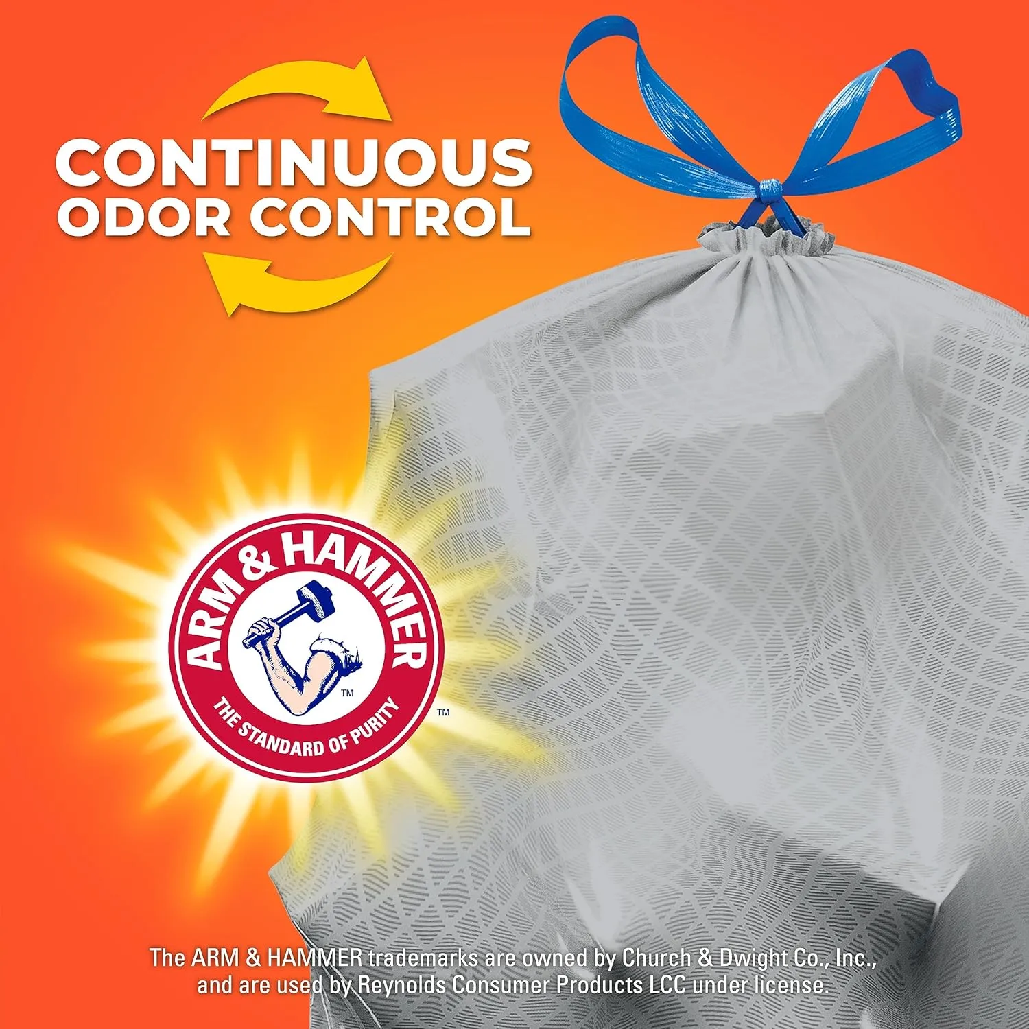 Hefty Ultra Strong Made with 50% Recovered Materials* Tall Kitchen Trash Bags, Gray, Clean Burst, 13 Gallon, 40 Count