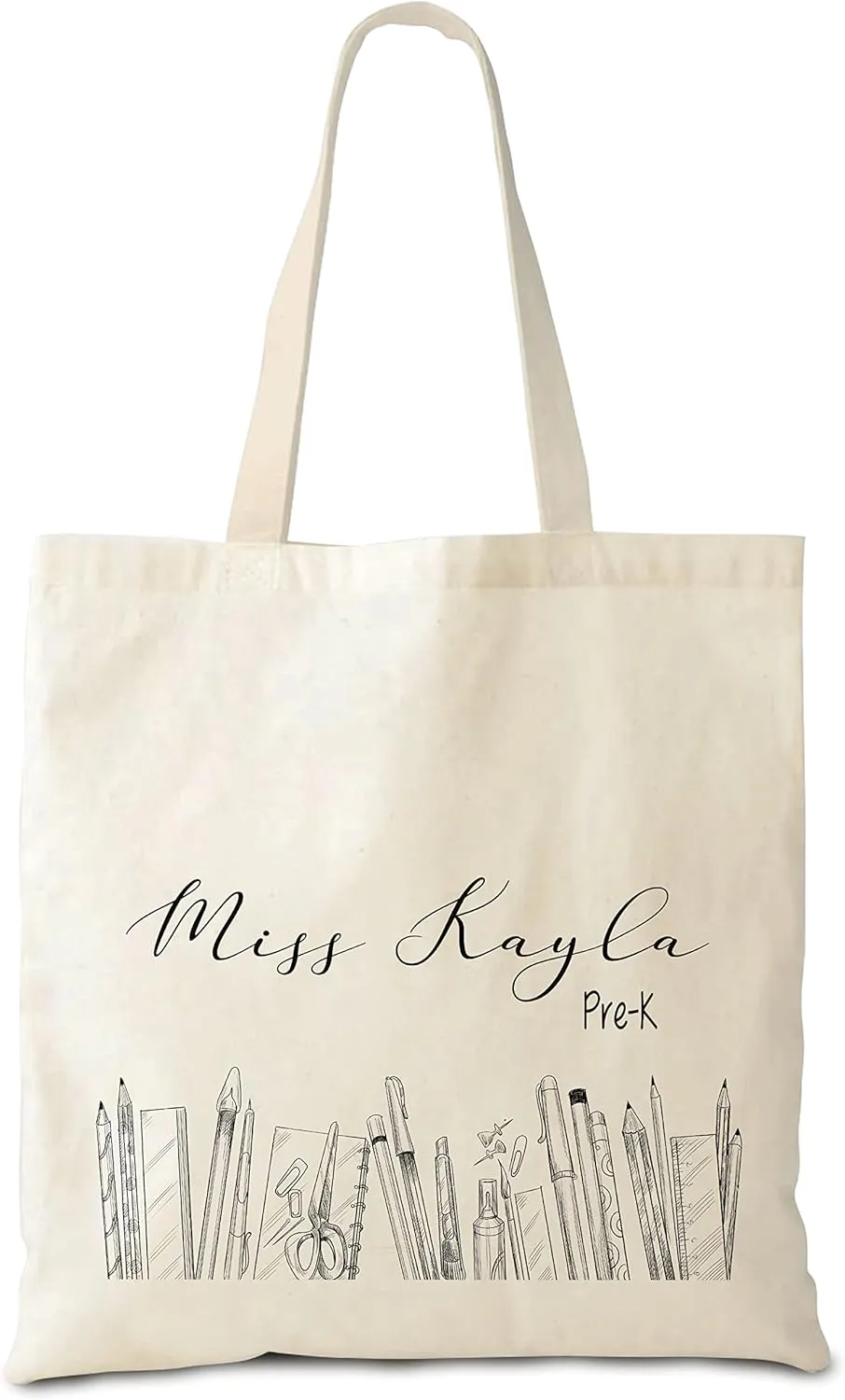 Hyturtle Personalized Tool Teaching Canvas Tote Bags, Shopping Gifts For Women Teachers On Birthday Teacher's Day