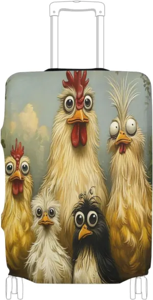 Joisal Funny Chickens Luggage Covers for Suitcase Tsa Approved Fit 18-32 Inch Luggage, Suitcase Accessories