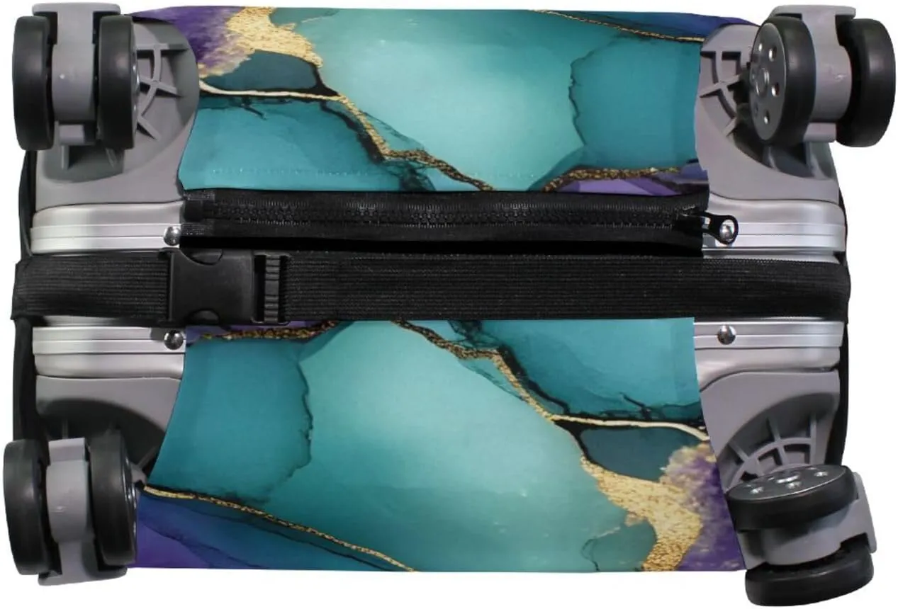 Joisal Marble Purple Gold Luggage Cover Protector Scratch-Resistant Luggage Identifiers for Suitcases Unique, Travel Accessories
