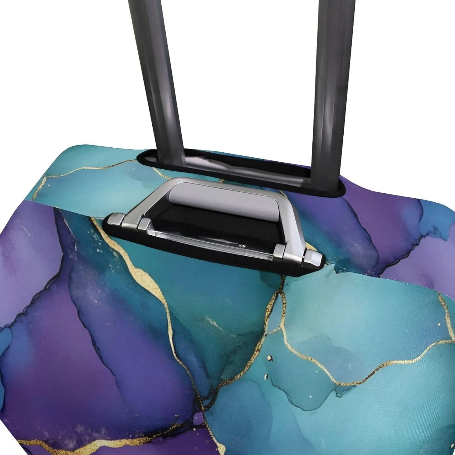 Joisal Marble Purple Gold Luggage Cover Protector Scratch-Resistant Luggage Identifiers for Suitcases Unique, Travel Accessories
